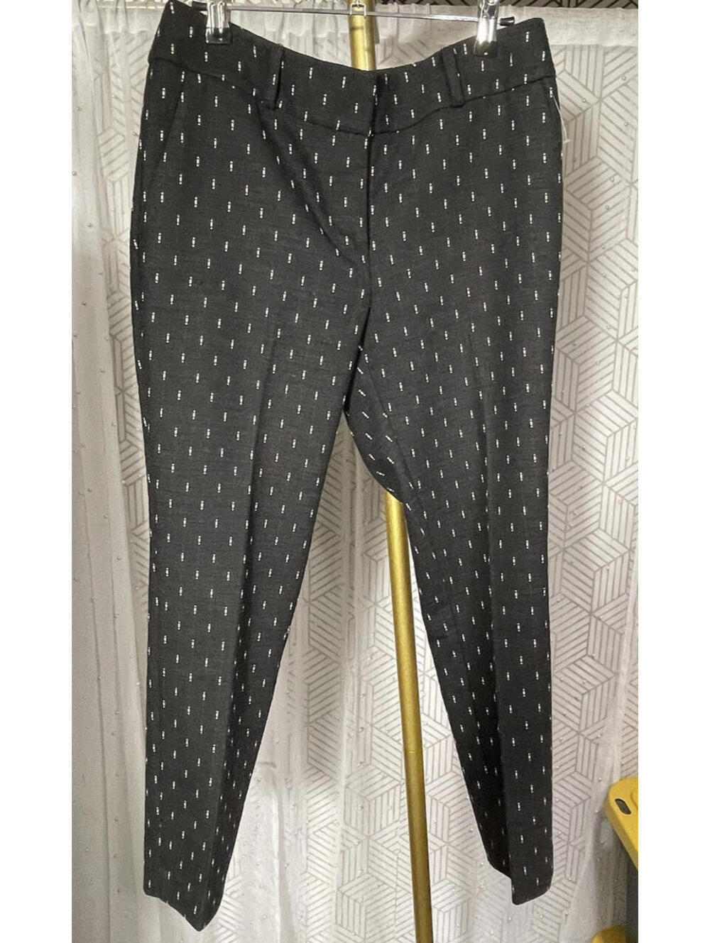 LOFT Julie Skinny Women's Dark Gray And White Pattern Dress Pants Sz 6P Office